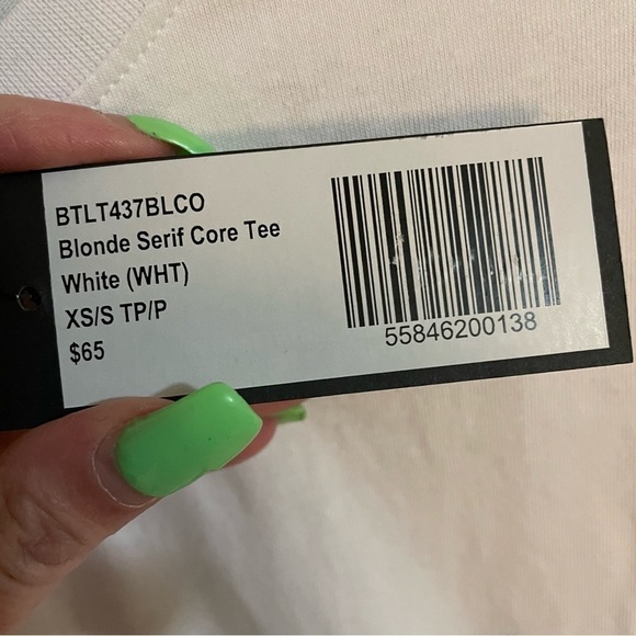 Brunette The Label “Blonde” Classic Crewneck Tee-Shirt, White & Black Size XS-S - Picture 7 of 8